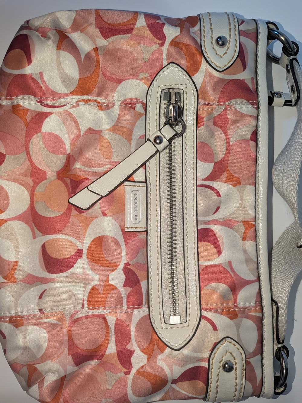 Coach Pink & Coral Signature Crossbody Bag